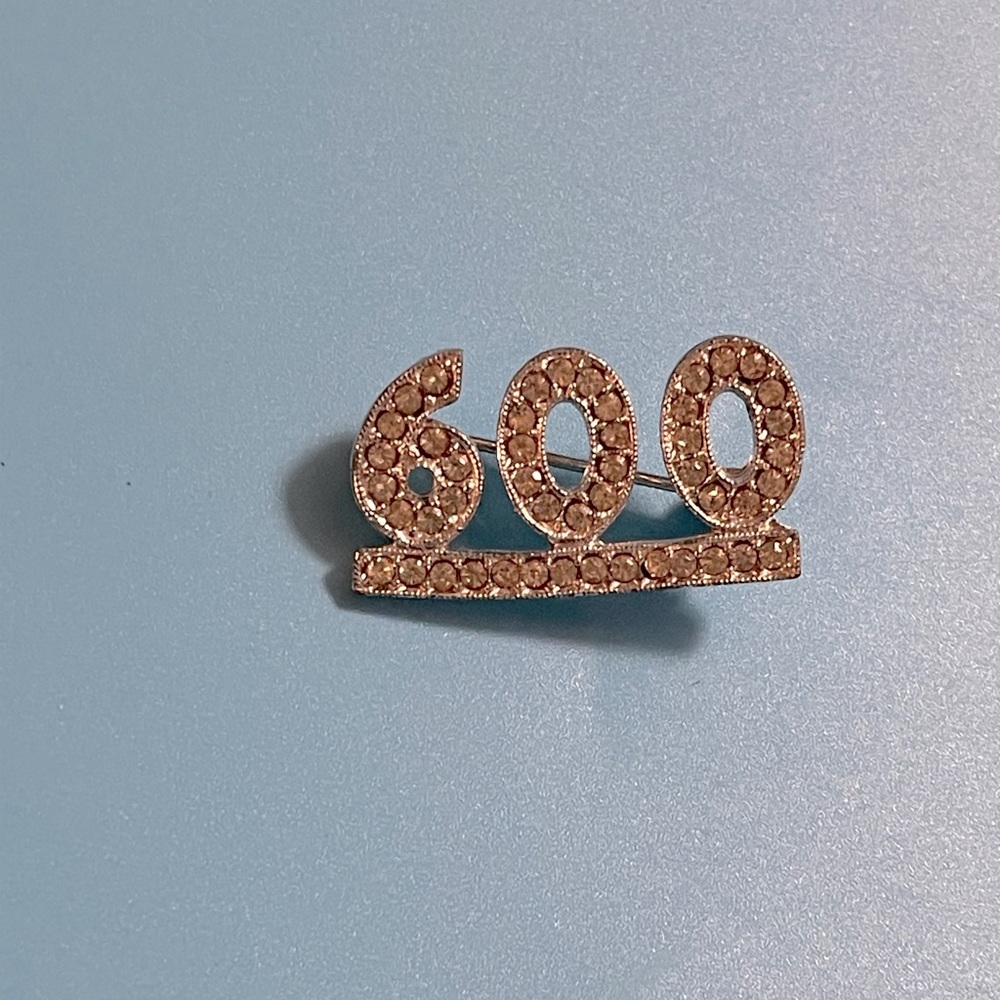 Rhinestone Tupperware Award Number Straight Back Pin